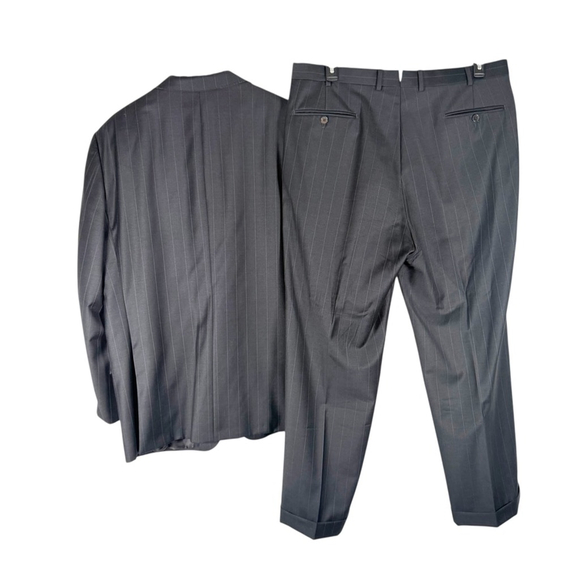 Ermenegildo Zegna Trofeo Charcoal Pinstripe Suit Set Mens Size IT 54 R US 44 R - Picture 5 of 16